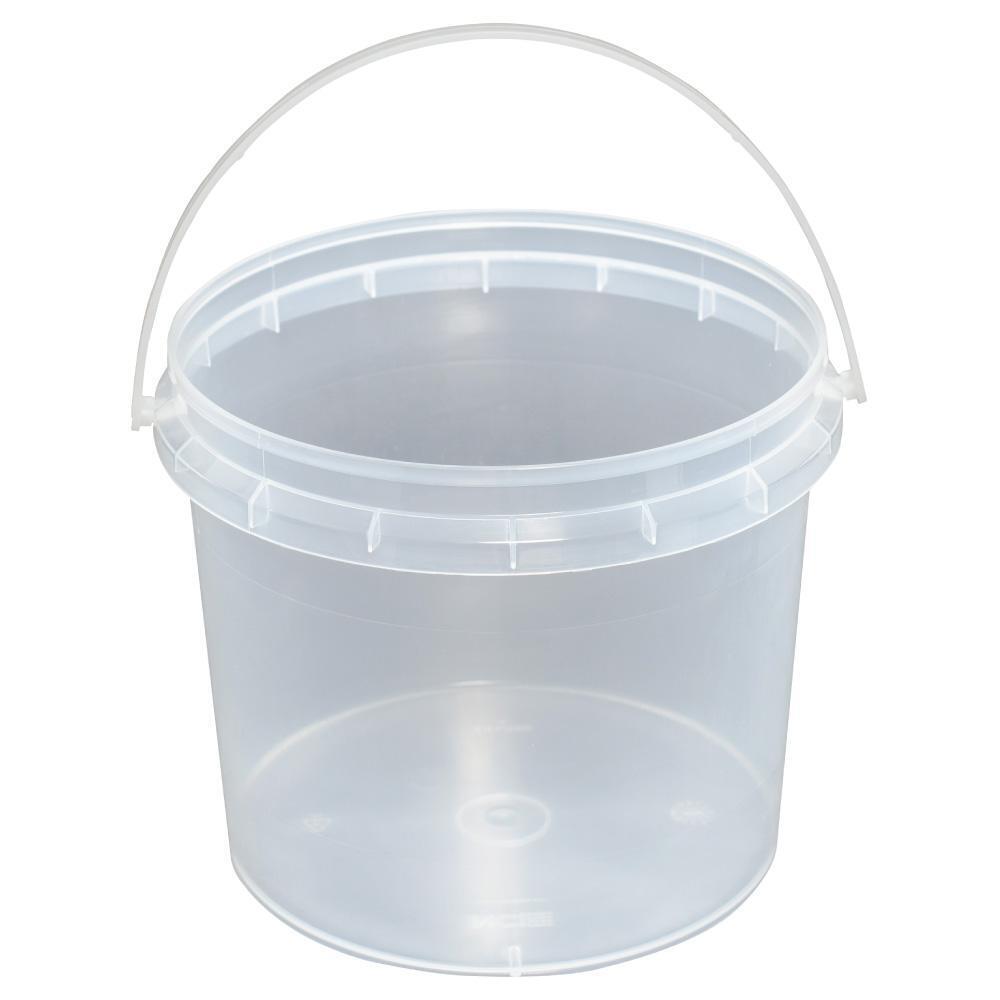 1 L Clear candy floss round bucket with lid and handle